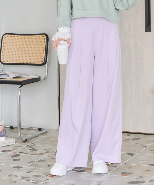 KOBE LETTUCE（コウベレタス）の「カラーストレートワイドタックパンツ（その他パンツ・レディース・ピンク/ライトグレー系/ミント/ラベンダー・TM/PM/M）」の14枚目の写真