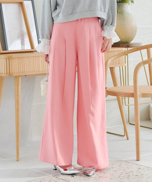 KOBE LETTUCE（コウベレタス）の「カラーストレートワイドタックパンツ（その他パンツ・レディース・ピンク/ライトグレー系/ミント/ラベンダー・TM/PM/M）」の17枚目の写真