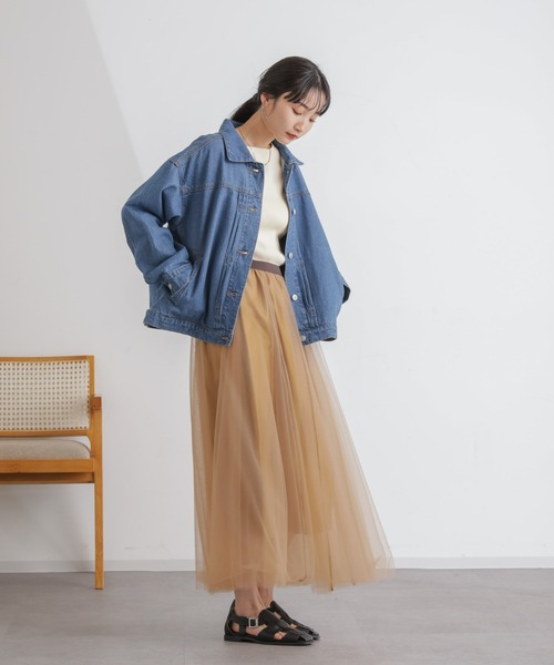 NANO universe（ナノユニバース）の「デニムブルゾン（ブルゾン・レディース・ネイビー/ブルー・FREE）」の7枚目の写真