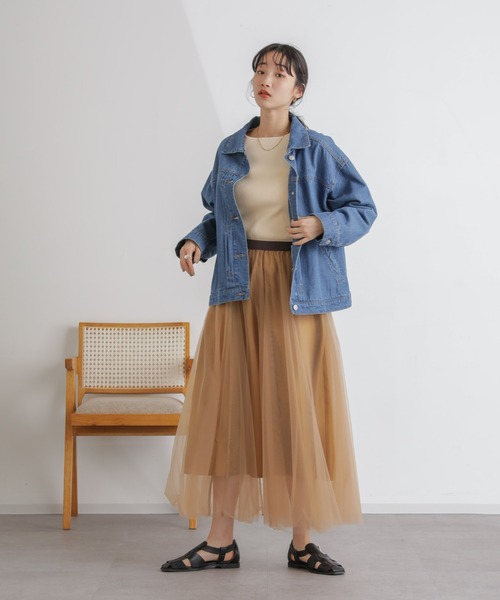 NANO universe（ナノユニバース）の「デニムブルゾン（ブルゾン・レディース・ネイビー/ブルー・FREE）」の8枚目の写真