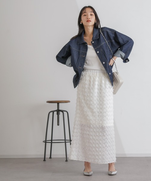 NANO universe（ナノユニバース）の「デニムブルゾン（ブルゾン・レディース・ネイビー/ブルー・FREE）」の13枚目の写真