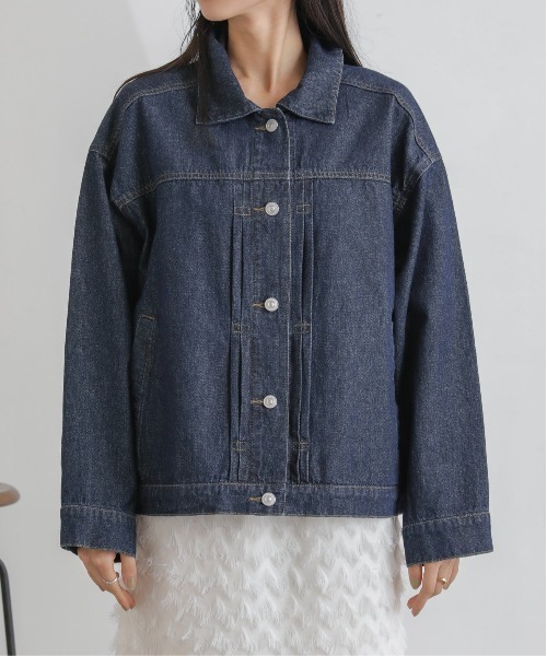 NANO universe（ナノユニバース）の「デニムブルゾン（ブルゾン・レディース・ネイビー/ブルー・FREE）」の17枚目の写真