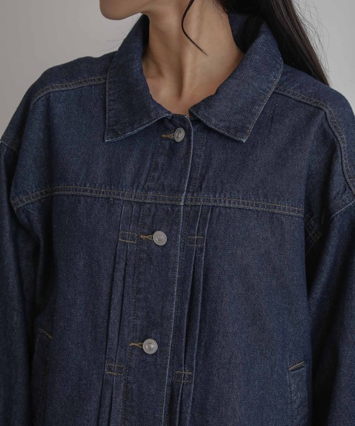 NANO universe（ナノユニバース）の「デニムブルゾン（ブルゾン・レディース・ネイビー/ブルー・FREE）」の20枚目の写真