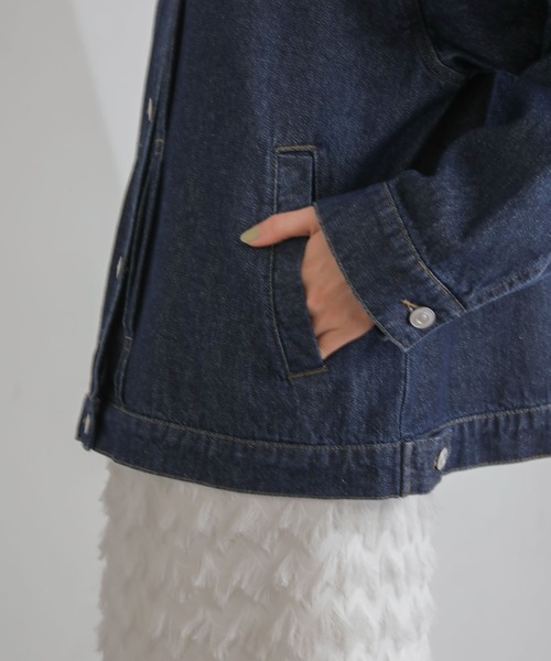 NANO universe（ナノユニバース）の「デニムブルゾン（ブルゾン・レディース・ネイビー/ブルー・FREE）」の22枚目の写真