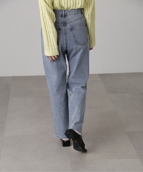 FREE'S MART（フリーズマート）の「[低身長サイズ/Sシリーズ]ニーカットストレートデニム（デニムパンツ・レディース・ブラック系その他/ケミカルウォッシュ・X-SMALL/SMALL/MEDIUM）」の22枚目の写真