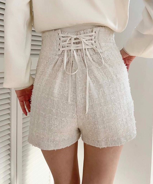 one after another NICE CLAUP(ワンアフターアナザーナイスクラップ)の「バックレースアップショートパンツ(その他パンツ・レディース・ブラック/ベージュ/グレー系その他/アイボリー・FREE)」の13枚目の写真