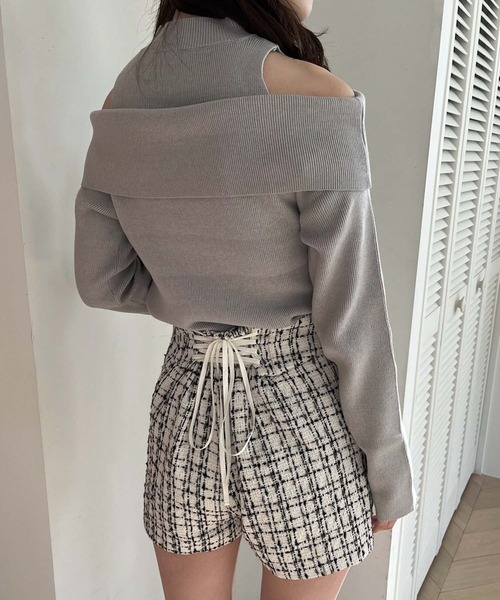 one after another NICE CLAUP(ワンアフターアナザーナイスクラップ)の「バックレースアップショートパンツ(その他パンツ・レディース・ブラック/ベージュ/グレー系その他/アイボリー・FREE)」の18枚目の写真