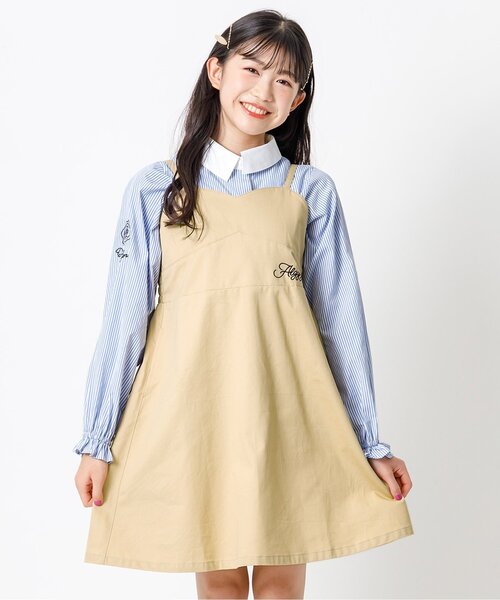 algy（アルジー）の「シャツ&キャミワンピセット（ワンピース・キッズ・ブラック/インディゴブルー/ベージュ・SMALL/MEDIUM/X-SMALL/XX-SMALL）」の2枚目の写真