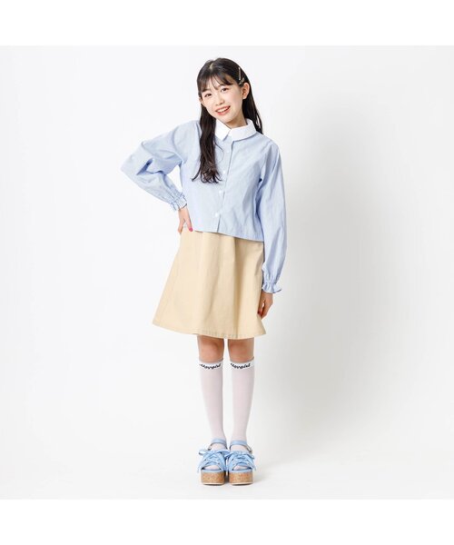 algy（アルジー）の「シャツ&キャミワンピセット（ワンピース・キッズ・ブラック/インディゴブルー/ベージュ・SMALL/MEDIUM/X-SMALL/XX-SMALL）」の6枚目の写真