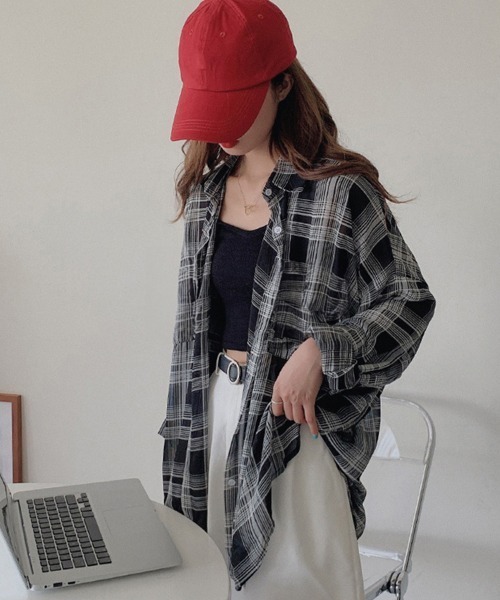 Miniministore(ミニミニストア)の「チェック柄 カーディガン レディース(シャツ/ブラウス・レディース・ホワイト/ブラック・FREE)」の14枚目の写真