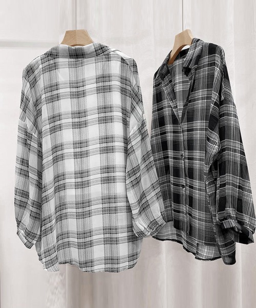 Miniministore(ミニミニストア)の「チェック柄 カーディガン レディース(シャツ/ブラウス・レディース・ホワイト/ブラック・FREE)」の20枚目の写真