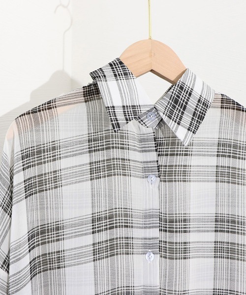 Miniministore(ミニミニストア)の「チェック柄 カーディガン レディース(シャツ/ブラウス・レディース・ホワイト/ブラック・FREE)」の21枚目の写真