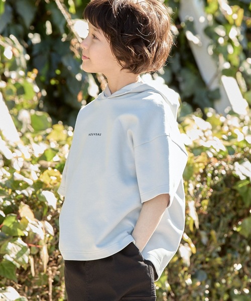 GLOBAL WORK（グローバルワーク）の「ライトクッションCOOL/パーカー半袖/994151（パーカー・キッズ・ライトグレー/チャコール・120cm/130cm/140cm/150cm/160cm/170cm）」の8枚目の写真