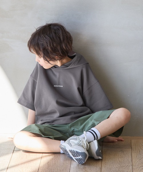 GLOBAL WORK（グローバルワーク）の「ライトクッションCOOL/パーカー半袖/994151（パーカー・キッズ・ライトグレー/チャコール・120cm/130cm/140cm/150cm/160cm/170cm）」の11枚目の写真