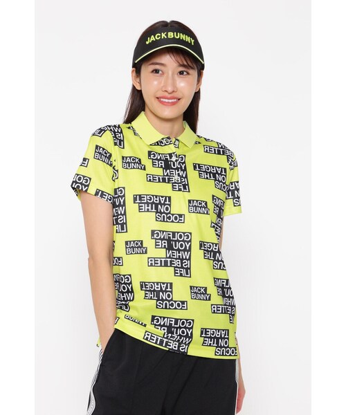 Jack Bunny!!(ジャックバニー)の「【Jack Bunny!!】ポリエステルコットン ポンチ半袖ポロシャツ(ポロシャツ・レディース・ブラック/イエロー系その他/ホワイト/イエロー・MEDIUM/LARGE/SMALL)」の4枚目の写真