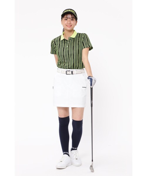 Jack Bunny!!(ジャックバニー)の「【Jack Bunny!!】ポリエステルコットン ポンチ半袖ポロシャツ(ポロシャツ・レディース・ブラック/イエロー系その他/ホワイト/イエロー・MEDIUM/LARGE/SMALL)」の3枚目の写真