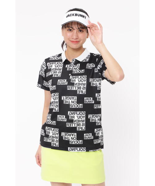 Jack Bunny!!(ジャックバニー)の「【Jack Bunny!!】ポリエステルコットン ポンチ半袖ポロシャツ(ポロシャツ・レディース・ブラック/イエロー系その他/ホワイト/イエロー・MEDIUM/LARGE/SMALL)」の1枚目の写真