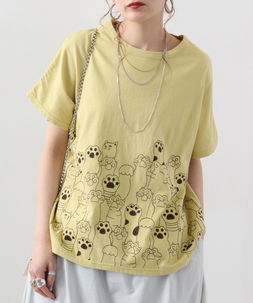 EMAGO まねきねこ刺繍ドルマンTシャツ（Tシャツ/カットソー