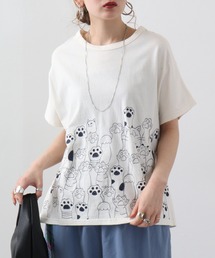 EMAGO まねきねこ刺繍ドルマンTシャツ