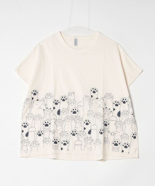 Emago(イマゴ)の「EMAGO まねきねこ刺繍ドルマンTシャツ(Tシャツ/カットソー・レディース・イエロー/ネイビー/アイボリー・FREE)」の6枚目の写真