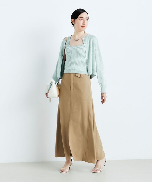 NOLLEY’S(ノーリーズ)の「《アンサンブル対応》ブリリーノラメビスチェ(タンクトップ・レディース・ゴールド/サックスブルー/チャコールグレー・38)」の5枚目の写真