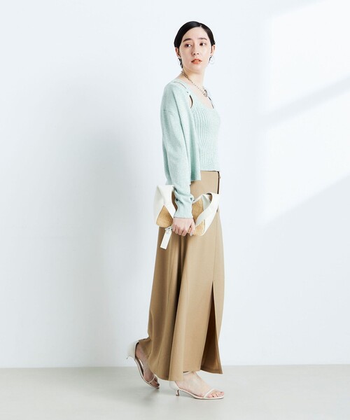 NOLLEY’S(ノーリーズ)の「《アンサンブル対応》ブリリーノラメビスチェ(タンクトップ・レディース・ゴールド/サックスブルー/チャコールグレー・38)」の6枚目の写真