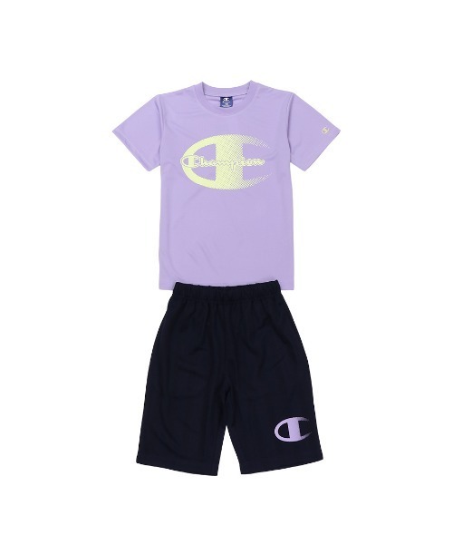 Champion(チャンピオン)の「Champion/チャンピオン T-SHIRT AND SHORTS SET(ジャージ・キッズ・ホワイト/ブラック/ネイビー/ラベンダー/ライム・140/130/150/120/160)」の5枚目の写真