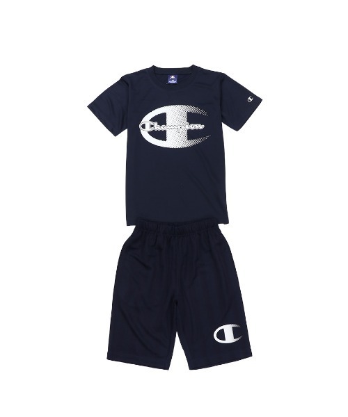 Champion(チャンピオン)の「Champion/チャンピオン T-SHIRT AND SHORTS SET(ジャージ・キッズ・ホワイト/ブラック/ネイビー/ラベンダー/ライム・140/130/150/120/160)」の4枚目の写真