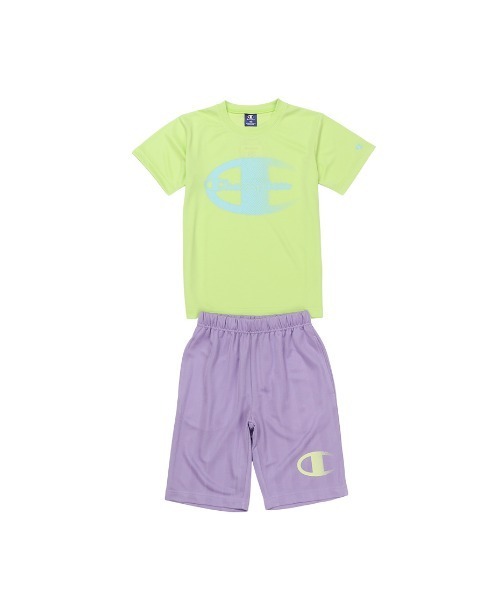 Champion(チャンピオン)の「Champion/チャンピオン T-SHIRT AND SHORTS SET(ジャージ・キッズ・ホワイト/ブラック/ネイビー/ラベンダー/ライム・140/130/150/120/160)」の3枚目の写真