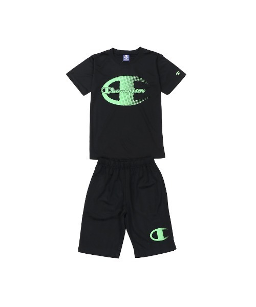 Champion(チャンピオン)の「Champion/チャンピオン T-SHIRT AND SHORTS SET(ジャージ・キッズ・ホワイト/ブラック/ネイビー/ラベンダー/ライム・140/130/150/120/160)」の1枚目の写真
