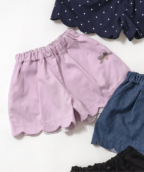 apres les cours(アプレレクール)の「スカラップショートパンツ(その他パンツ・キッズ・アイボリー/ドット/ピンク/インディゴブルー/ブラック/ベージュ・80/90/100/110/120/130/140)」の5枚目の写真