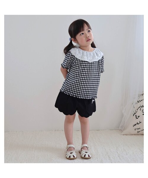 apres les cours(アプレレクール)の「スカラップショートパンツ(その他パンツ・キッズ・アイボリー/ドット/ピンク/インディゴブルー/ブラック/ベージュ・80/90/100/110/120/130/140)」の7枚目の写真