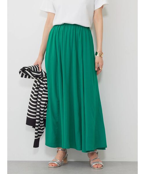 AMERICAN HOLIC（アメリカンホリック）の「サラックールギャザースカート（スカート・レディース・レオパード/ドット/その他9/チャコールグレー/ブルーグリーン/グレイッシュベージュ・L/M）」の7枚目の写真