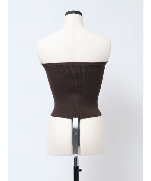 VEQUM(VEQUM)の「【VEQUM】RIB BUTTON BARE TOP(チューブトップ・レディース・ブラウン/グレー・FREE)」の5枚目の写真