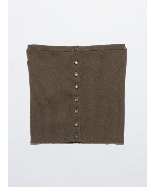 VEQUM(VEQUM)の「【VEQUM】RIB BUTTON BARE TOP(チューブトップ・レディース・ブラウン/グレー・FREE)」の1枚目の写真