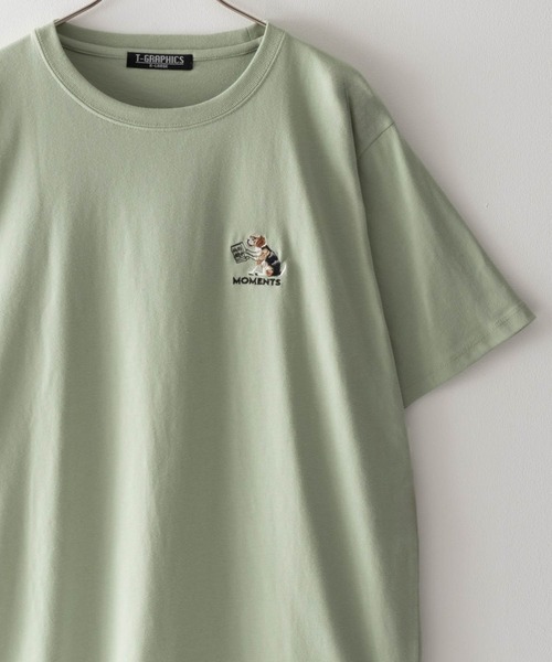 Mac-House（マックハウス）の「ワンポイントロゴ刺繍ショートスリーブTシャツ（Tシャツ/カットソー・メンズ・ブラック系1/ブルー系1/ネイビー系1/ホワイト系2/ホワイト系1/ベージュ系1/ブラック系2/グリーン系1/ホワイト系3/ネイビー系2/ブルー系2/グレー系1/グリーン系2/ホワイト系4/ブラック系3/ベージュ系2・L/M/XL）」の12枚目の写真