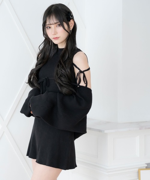 DearMyLoveMillor(ディアマイラブミラー)の「リュバンニットアンサンブル(ワンピース・レディース・ブラック・M-L/L~LL/LL~3L)」の9枚目の写真