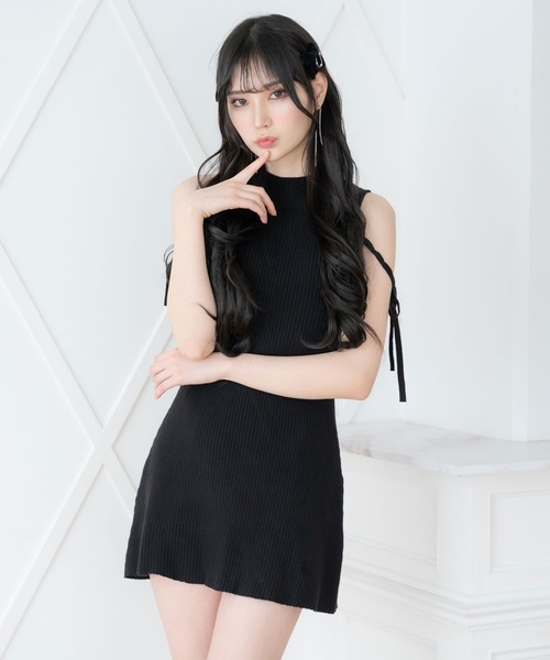 DearMyLoveMillor(ディアマイラブミラー)の「リュバンニットアンサンブル(ワンピース・レディース・ブラック・M-L/L~LL/LL~3L)」の7枚目の写真