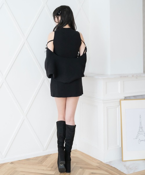 DearMyLoveMillor(ディアマイラブミラー)の「リュバンニットアンサンブル(ワンピース・レディース・ブラック・M-L/L~LL/LL~3L)」の5枚目の写真