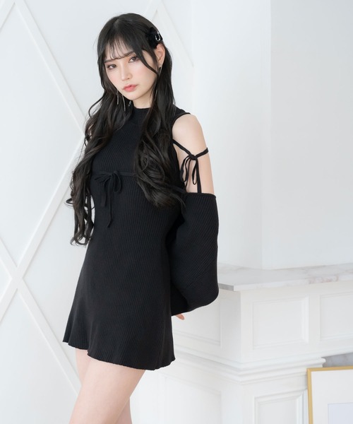 DearMyLoveMillor(ディアマイラブミラー)の「リュバンニットアンサンブル(ワンピース・レディース・ブラック・M-L/L~LL/LL~3L)」の3枚目の写真