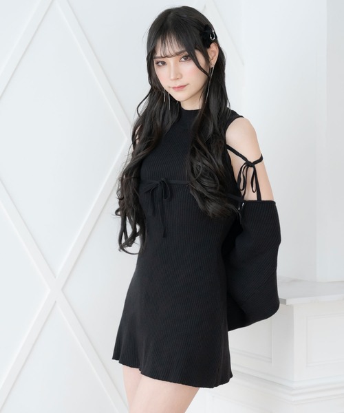 DearMyLoveMillor(ディアマイラブミラー)の「リュバンニットアンサンブル(ワンピース・レディース・ブラック・M-L/L~LL/LL~3L)」の2枚目の写真