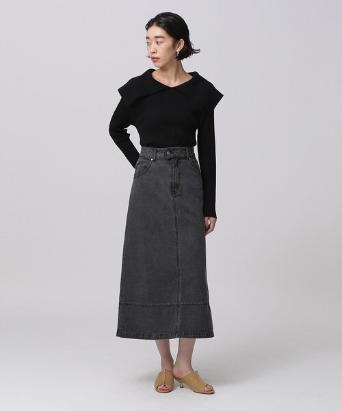 GALLEST（ギャレスト）の「◆フレアデニムスカート（デニムスカート・レディース・チャコールグレー/アイボリー/ネイビー・40/38/36）」の8枚目の写真