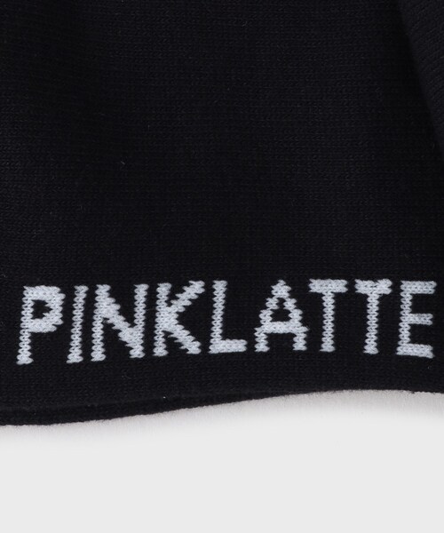PINK-latte(ピンクラテ)の「◆2本ラインロゴニーハイソックス(ソックス/靴下・キッズ・ブラック・00)」の4枚目の写真