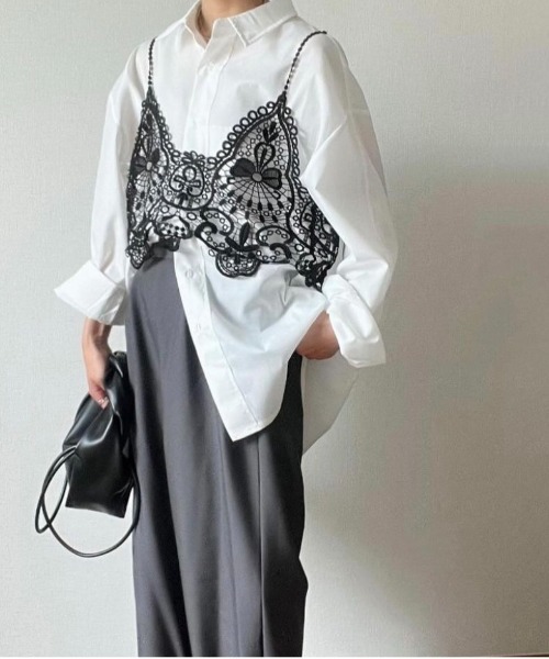 each(イーチ)の「レースキャミビスチェ(キャミソール・レディース・ブラック・FREE)」の9枚目の写真