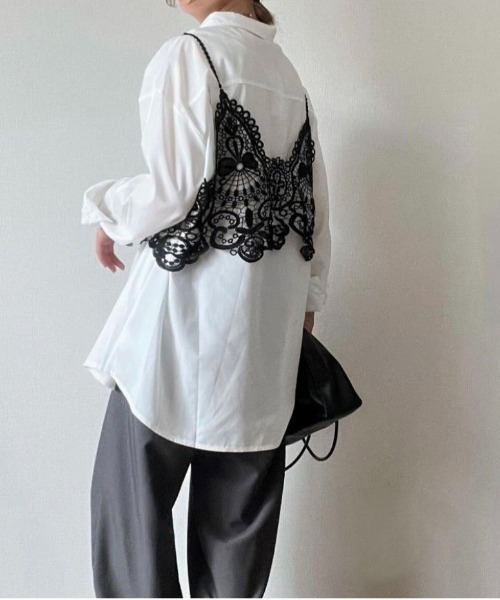 each(イーチ)の「レースキャミビスチェ(キャミソール・レディース・ブラック・FREE)」の10枚目の写真