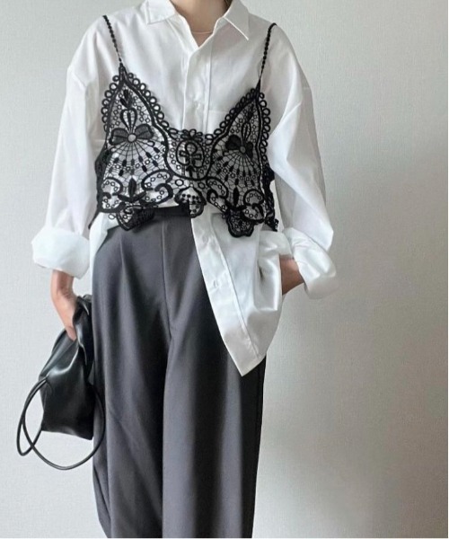 each(イーチ)の「レースキャミビスチェ(キャミソール・レディース・ブラック・FREE)」の11枚目の写真