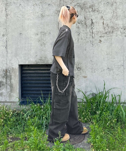 sedacle(セダクル)の「ロックステッチダメージTシャツ(Tシャツ/カットソー・レディース・アイボリー/チャコールグレー/ブルー・SMALL/MEDIUM/LARGE)」の14枚目の写真