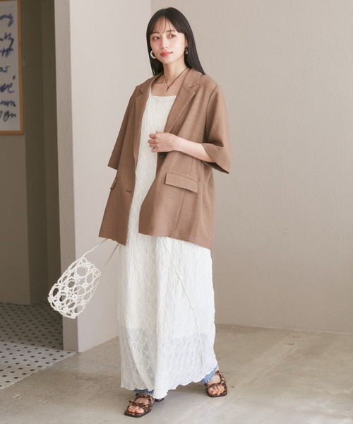 VIS（ビス）の「巾着付きビーズバッグ（ハンドバッグ・レディース・シルバー/キナリ・FREE）」の7枚目の写真