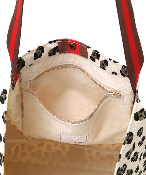 Noble（ノーブル）の「N.Jam/エヌジャム オリジナルキャンバススモールバッグ(ゼブラ・レオパード)（トートバッグ・レディース・ブラック/ベージュ・FREE）」の11枚目の写真