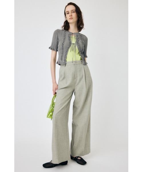 MOUSSY(マウジー)の「FRILL STRIPED カーディガン(カーディガン/ボレロ・レディース・ライトピンク/ライトブルー/グレー・FREE)」の8枚目の写真